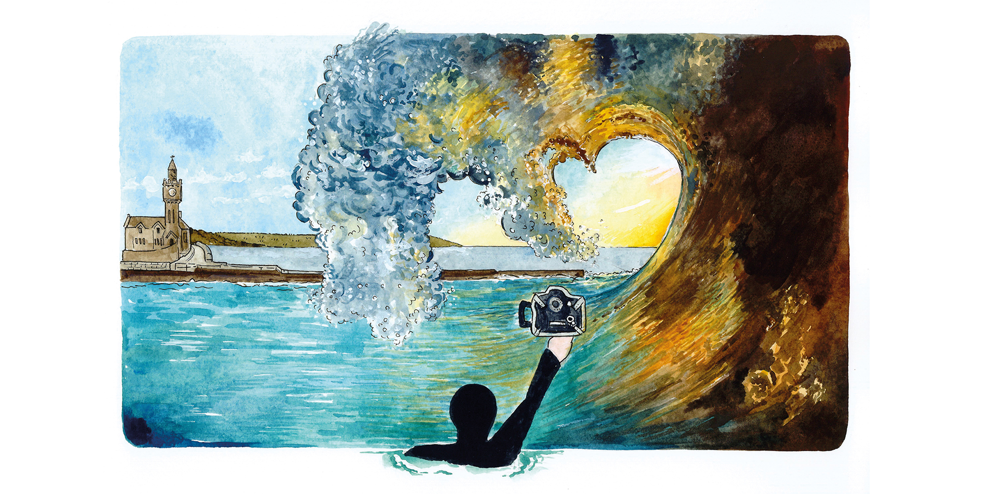 Follow your heart artwork from Waves Surf Art Gallery Cornwall Living