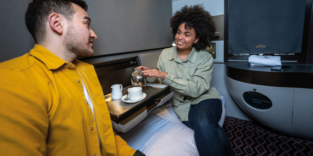 The GWR (Great Western Railway) night riviera sleeper train. The sleeper train operates from Paddington, London to Penzance, Cornwall in the UK.